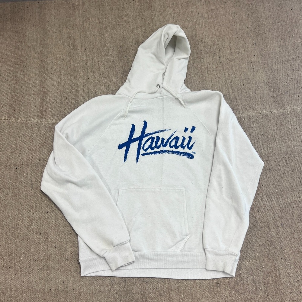 Vintage Hawaii Hoodie Mens Medium White 1980s